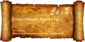 Csepcsányi Beatrix névjegykártya