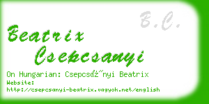 beatrix csepcsanyi business card